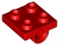 Platte 2 x 2 mit einem Loch 2444 rot neu