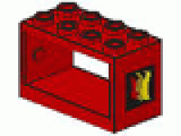 Schlauchtrommelhalter mit Feuerwehr Logo 2x4x2 rot