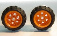 1 x Black Wheel 43.2mm D. x 26mm Technic Racing Small, 6 Pinholes, with Black Tire 81.6 x 38 R Balloon (56908 / 45982)