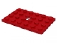 Platte mit Loch 4 x 6 rot 709, für Lenkauto