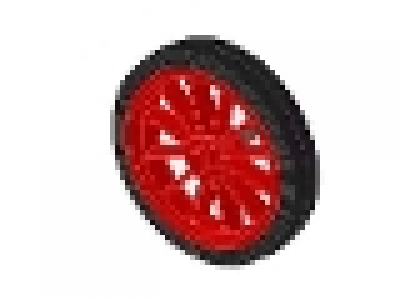 Speichenrad rot mit schwarzem Reifen, 35c01