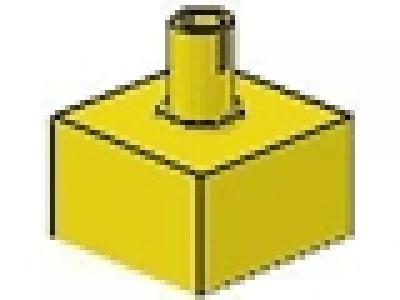 Technikstein 2 x 2 mit Pin oben gelb