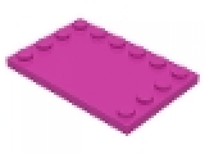 Platte glatt mit Noppenrand 4x6 (dunkel) pink 6180