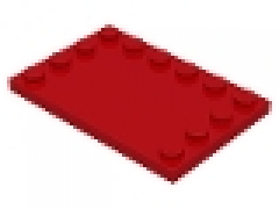 Platte glatt mit Noppenrand 4x6 rot