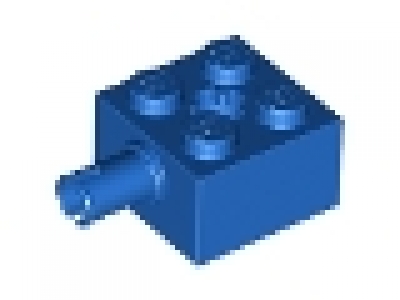 Technikstein 2 x 2 mit Pin + Achsloch, Achsstein 6232 blau