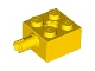Technikstein 2 x 2 mit Pin + Achsloch, Achsstein 6232 gelb