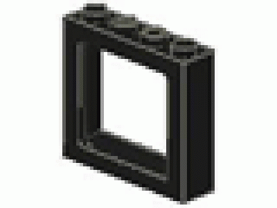 Eisenbahnfenster 1 x 4 x 3 schwarz 6556 mit Glas