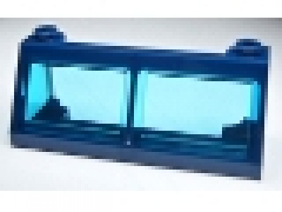 Eisenbahnfenster dunkelblau 2 x 6 x 2 mit Glas tr hellblau