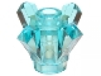 Lego Rock 1 x 1 Crystal 4 Point (Brick, Round 1 x 1 with 4 Upward Fins / Points), tr hellblau