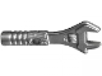 Minifigure, Utensil Tool Adjustable Wrench, 11402f flat silver