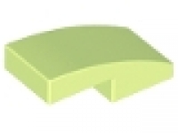Slope, Curved 2 x 1 No Studs , gelbgrün
