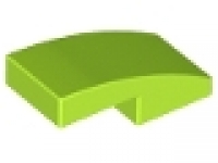 Slope, Curved 2 x 1 No Studs, lime , neu