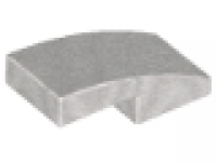 Slope, Curved 2 x 1 No Studs, metallic silver