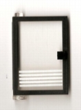 Fenstertür links 1x4x5 schwarz, mit Streifen