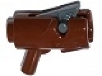 Minifigure, Weapon Gun, Mini Blaster / Shooter with Dark Bluish Gray Trigger (15391 / 15392), rotbraun