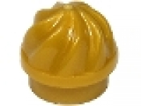 LEGO Plate, Round 1 x 1 with Vertical Swirl / Twist 15470, pearl gold