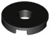 Rundfliese 2 x 2 schwarz mit Loch 15535
