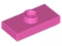 Plate, Modified 1 x 2 with 1 Stud with Groove and Inside Stud Holder (Jumper)  dunkelpink