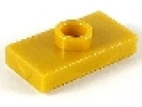 Plate, Modified 1 x 2 with 1 Stud with Groove and Inside Stud Holder (Jumper) pearlgold