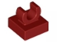 Lego Fliese 1 x 1 mit Clip dunkelrot 15712