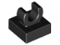 Lego Fliese 1 x 1 mit Clip schwarz 15712