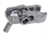 Minifigure, Weapon Gun, Mini Blaster / Shooter for Bar Arrows with Dark Bluish Gray Trigger (22487 / 15392), flat silver