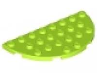 Lego Plate, Round Half 4 x 8 lime 22888