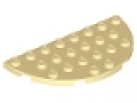 Lego Plate, Round Half 4 x 8 tan 22888