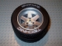 Wheel 62mm D. x 46mm Technic Racing Large, with Black Tire Technic Racing Large with 'Technic Racing' White Pattern (22969 / 32296pb01), 22969c04 aus dem Set 8458