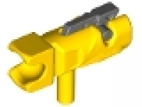 Minifigure, Weapon Gun, Mini Blaster / Shooter / Fire Nozzle with Tow Ball Socket and Dark Bluish Gray Trigger (23922 / 15392), gelb