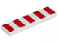 Fliese 1 x 4 weiß 2431p79  mit roten Streifen