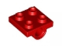 Platte 2 x 2 mit einem Loch 2444 rot