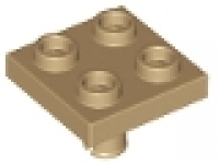 Platte 2 x 2 mit Pin unten dunkeltan