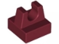 Lego Fliese 1 x 1 mit Clip dunkelrot 2555