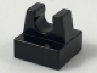Lego  Fliese 1 x 1 mit Clip schwarz 2555