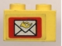 Stein 1 x 2 gelb mit Briefkasten  3004pb023