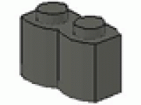 Lego Palisadenstein 1x2x1 dunkelgrau alt