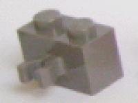 Stein mit Clip 1 x 2  30237 altes dunkelgrau