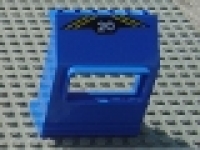 Panel 3 x 6 x 6 Sloped with Window with '20' and Yellow Stripes Pattern (Sticker) - Set 6520, blau