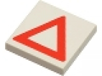 2 x 2 Fliese 3068bp06 weiß rotes Dreieck