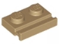 Platte 1 x 2 mit Führungschiene dunkeltan 32028 neu