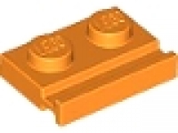 Platte 1 x 2 mit Führungsschiene orange 32028