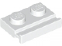 Platte 1 x 2 mit Führungschiene weiß 32028 neu