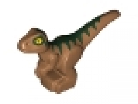 Dinosaur Baby Standing with Dark Green Markings and Yellow Eyes Pattern (Jurassic World Echo), nougat