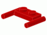 Platte mit Doppelgriff 3839b rot 1 x 2