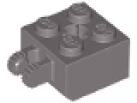Lego Gelenkstein (Mutter) 2x2x1 mit Achsloch altes dunkelgrau