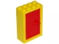Tür  rot mit gelben Rahmen 2x4x5, 4130c01