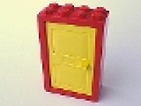 Tür gelb mit rotem Rahmen 2x4x5, 4130c03