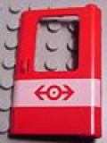 Eisenbahntür 4182px1 rechts rot mit Glaseinsatz 4183 Pfeil