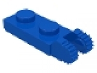 Lego Raster- Scharnier Platte 1 x 2 mit 2 Fingern am Ende 44302 blau